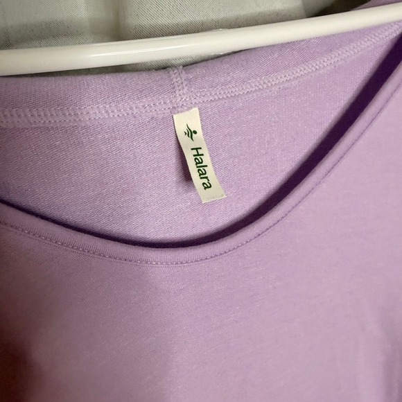 Halara Long Sleeve V Neck Tunic Hoodie Dress Lilac Purple Size L Athleisure NWT - Picture 7 of 14